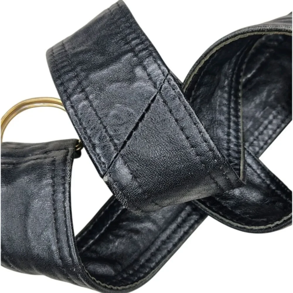 1970s Leather Pull-through Belt Buckle 2 Innch Width 44 Inch Length Gently Used